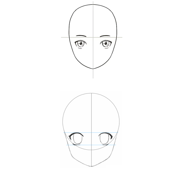 Como eu faço desenho de rosto estilo anime passo a passo #art #desenho